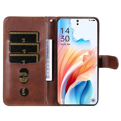 For Oppo A2 Pro 5G Case Zipper Pocket Leather Wallet Phone Cover
