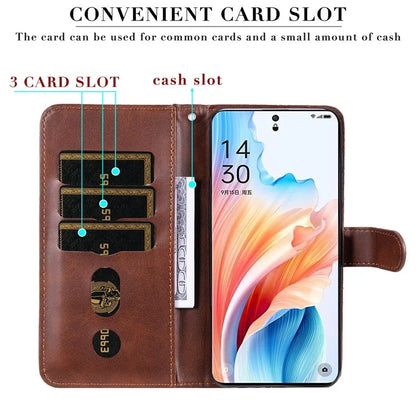 For Oppo A2 Pro 5G Case Zipper Pocket Leather Wallet Phone Cover