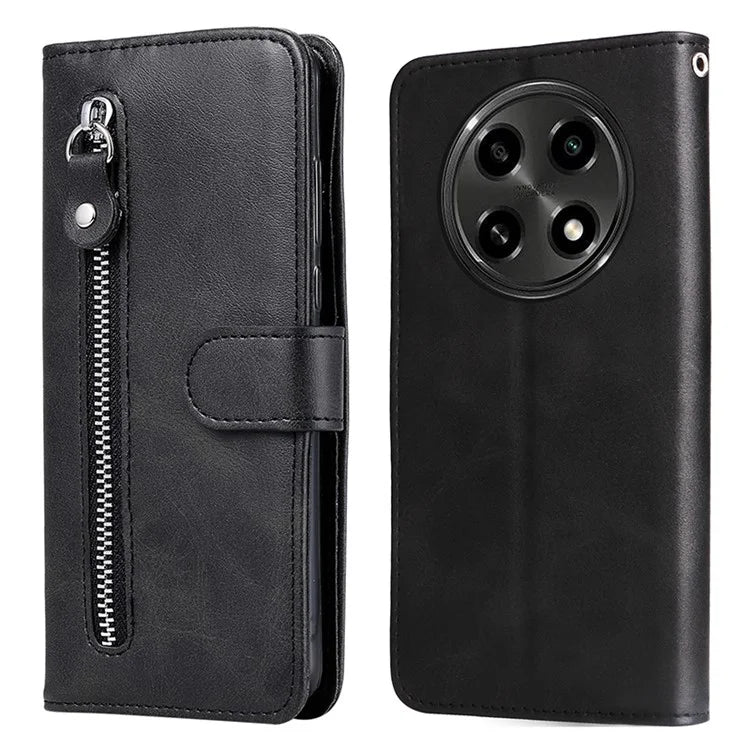 For Oppo A2 Pro 5G Case Zipper Pocket Leather Wallet Phone Cover