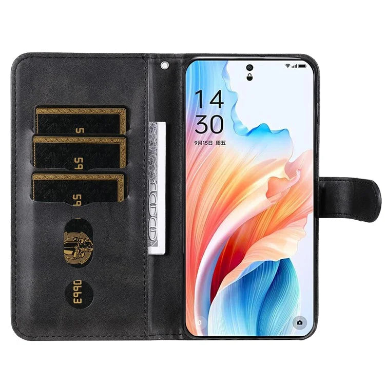 For Oppo A2 Pro 5G Case Zipper Pocket Leather Wallet Phone Cover