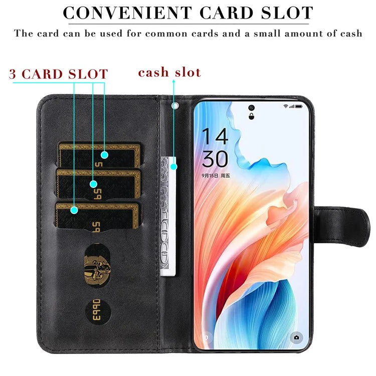 For Oppo A2 Pro 5G Case Zipper Pocket Leather Wallet Phone Cover