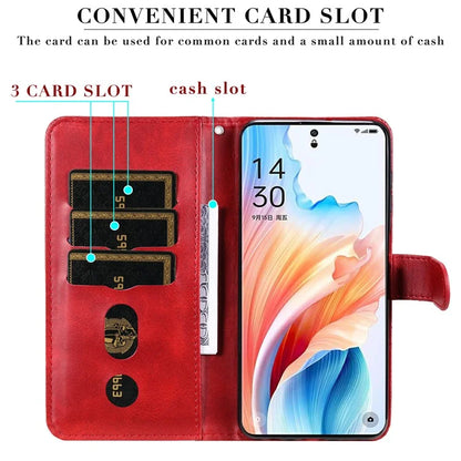 For Oppo A2 Pro 5G Case Zipper Pocket Leather Wallet Phone Cover