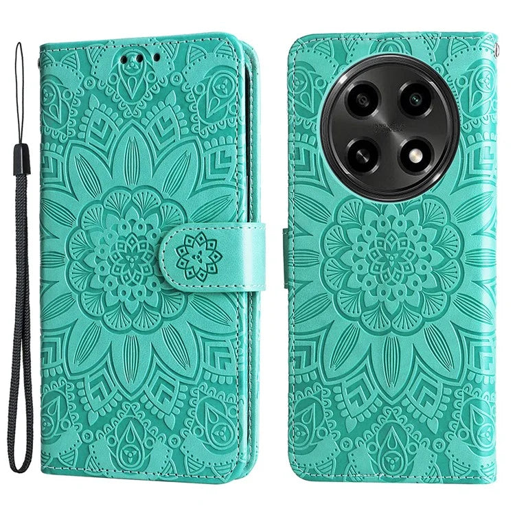 For Oppo A2 Pro 5G Case Wallet Sunflower Imprinted Leather Phone Cover