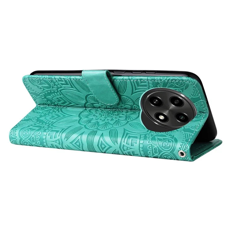 For Oppo A2 Pro 5G Case Wallet Sunflower Imprinted Leather Phone Cover