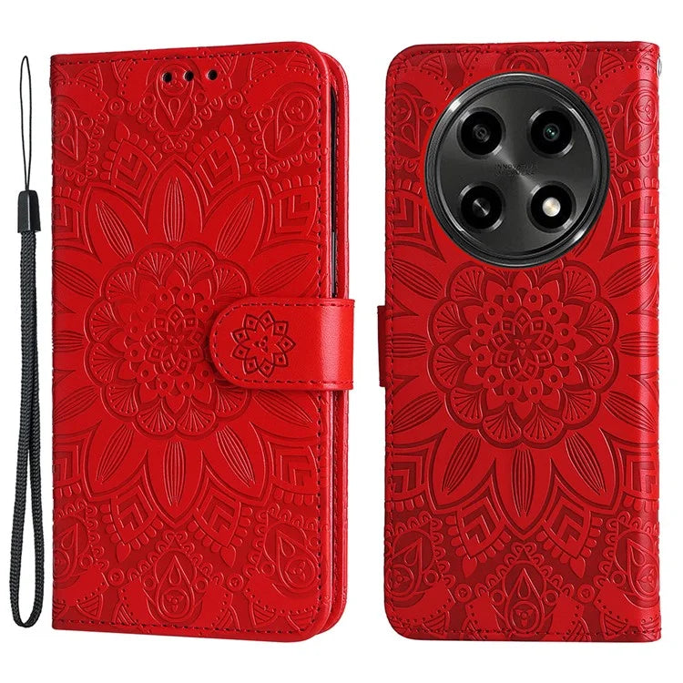 For Oppo A2 Pro 5G Case Wallet Sunflower Imprinted Leather Phone Cover
