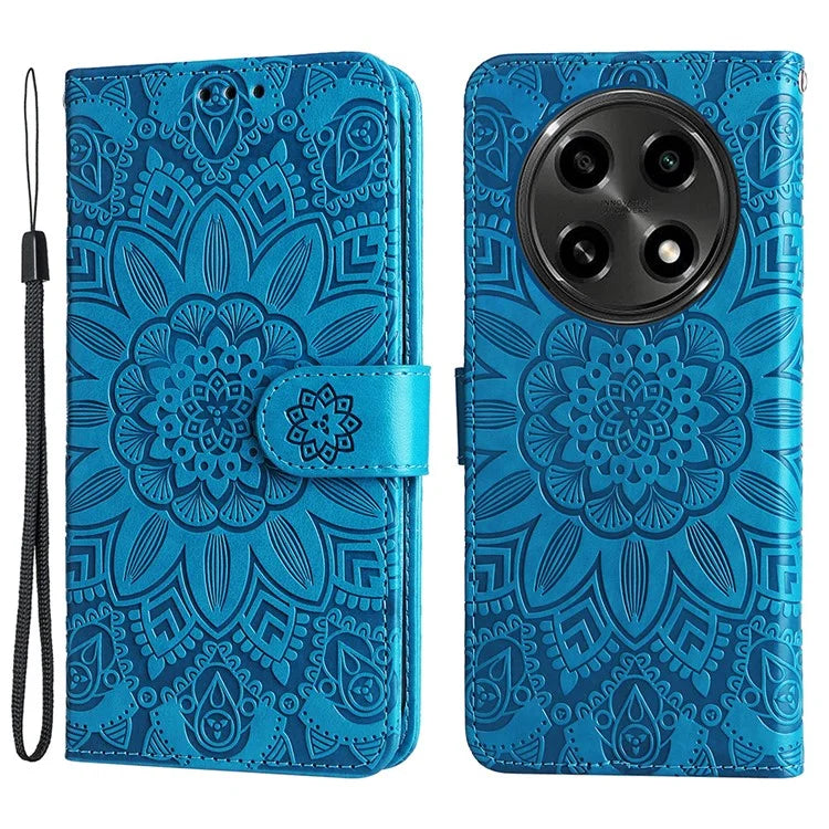 For Oppo A2 Pro 5G Case Wallet Sunflower Imprinted Leather Phone Cover