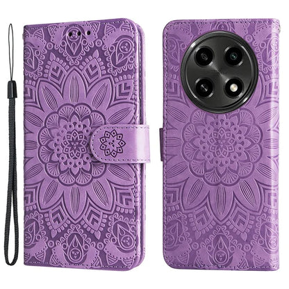 For Oppo A2 Pro 5G Case Wallet Sunflower Imprinted Leather Phone Cover