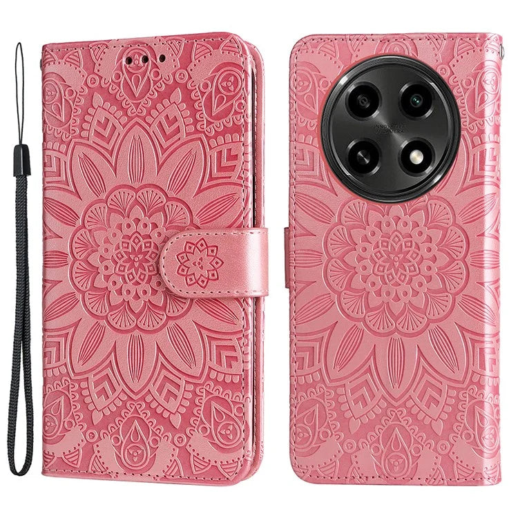 For Oppo A2 Pro 5G Case Wallet Sunflower Imprinted Leather Phone Cover