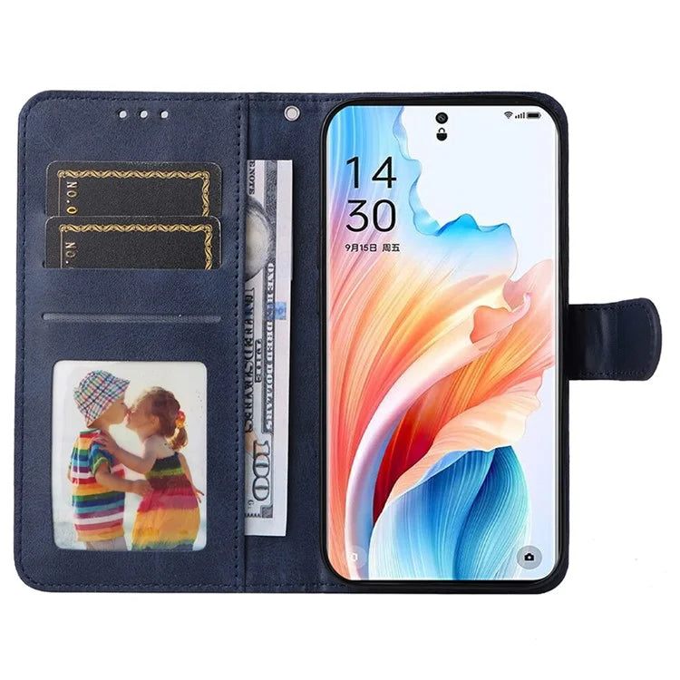For Oppo A2 Pro 5G Case Calf Texture Leather Wallet Phone Cover