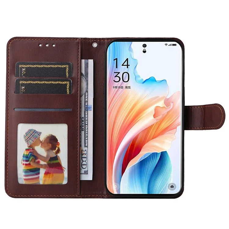 For Oppo A2 Pro 5G Case Calf Texture Leather Wallet Phone Cover