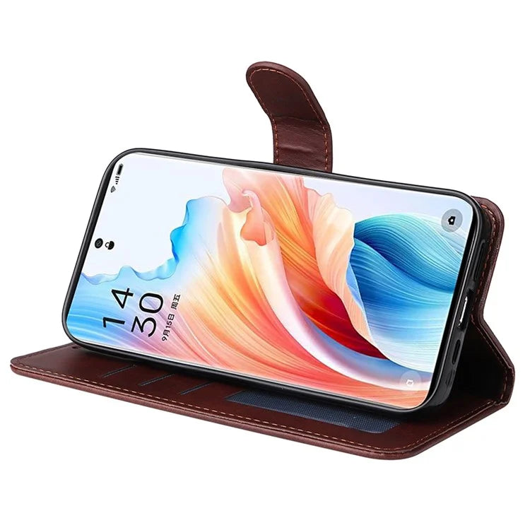For Oppo A2 Pro 5G Case Calf Texture Leather Wallet Phone Cover