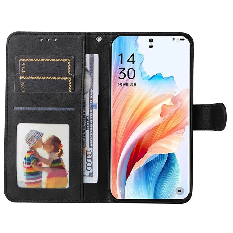 For Oppo A2 Pro 5G Case Calf Texture Leather Wallet Phone Cover