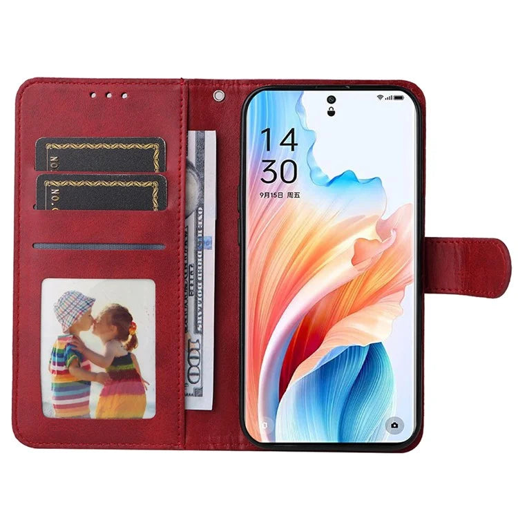 For Oppo A2 Pro 5G Case Calf Texture Leather Wallet Phone Cover