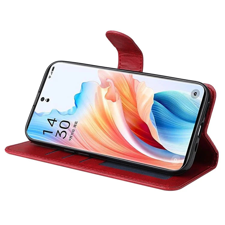 For Oppo A2 Pro 5G Case Calf Texture Leather Wallet Phone Cover