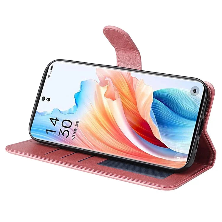 For Oppo A2 Pro 5G Case Calf Texture Leather Wallet Phone Cover