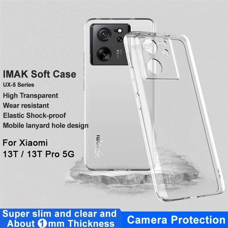 IMAK UX-5 Series for Xiaomi 13T / 13T Pro Clear Case Anti-scratch TPU Cover (Slim Style)
