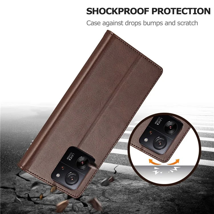 LC.IMEEKE For Xiaomi 13T / 13T Pro / Redmi K60 Ultra Case Calf Texture Leather Wallet Phone Anti-shock Cover