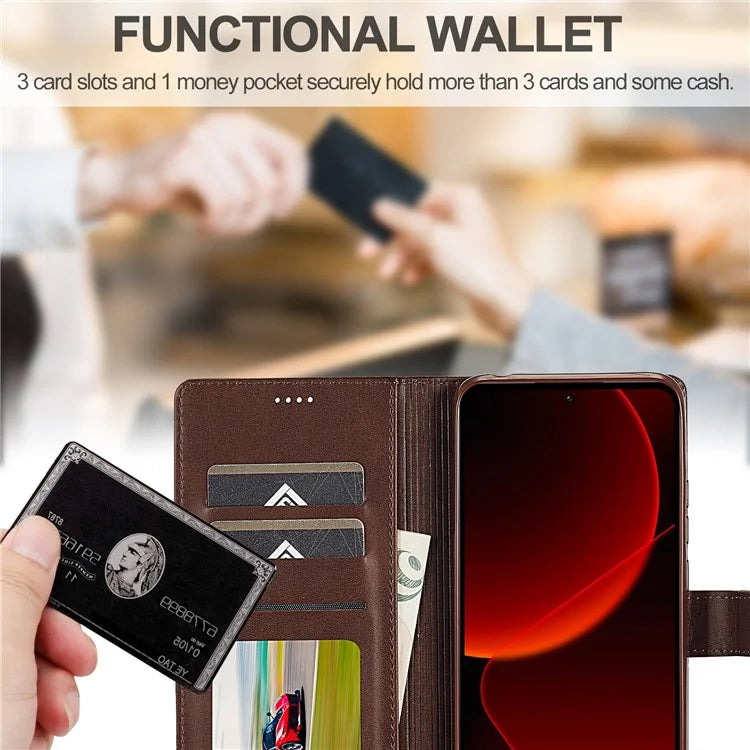 LC.IMEEKE For Xiaomi 13T / 13T Pro / Redmi K60 Ultra Case Calf Texture Leather Wallet Phone Anti-shock Cover
