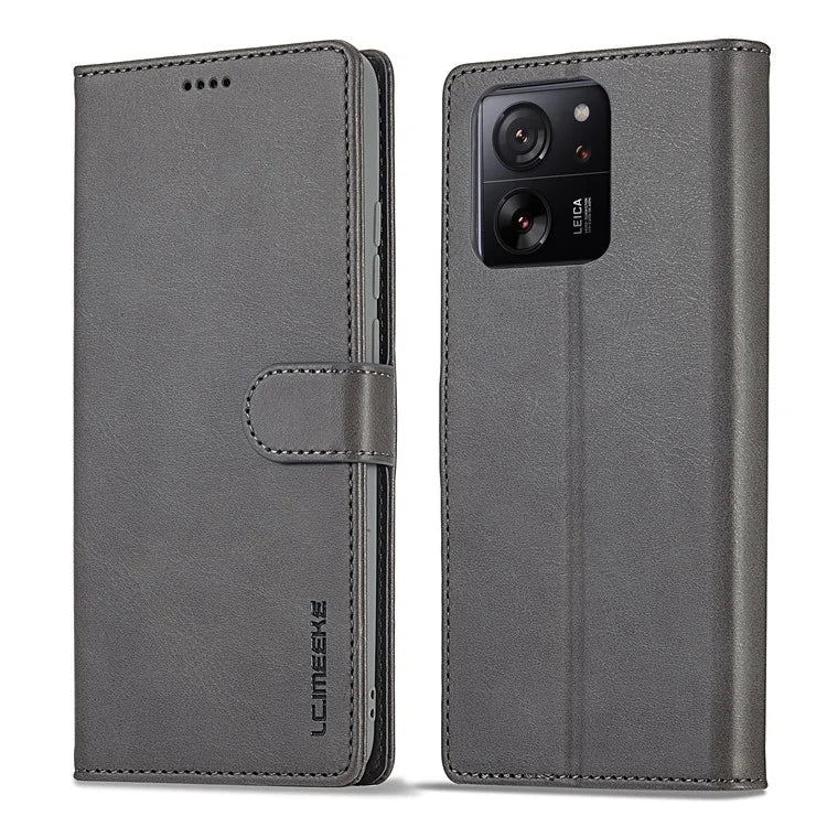 LC.IMEEKE For Xiaomi 13T / 13T Pro / Redmi K60 Ultra Case Calf Texture Leather Wallet Phone Anti-shock Cover
