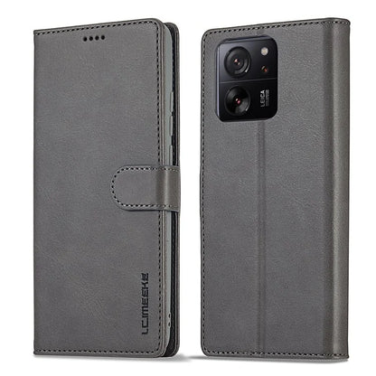 LC.IMEEKE For Xiaomi 13T / 13T Pro / Redmi K60 Ultra Case Calf Texture Leather Wallet Phone Anti-shock Cover