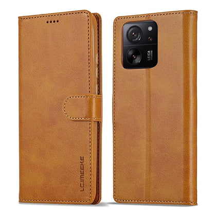 LC.IMEEKE For Xiaomi 13T / 13T Pro / Redmi K60 Ultra Case Calf Texture Leather Wallet Phone Anti-shock Cover