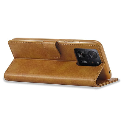 LC.IMEEKE For Xiaomi 13T / 13T Pro / Redmi K60 Ultra Case Calf Texture Leather Wallet Phone Anti-shock Cover