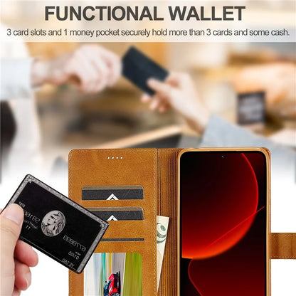 LC.IMEEKE For Xiaomi 13T / 13T Pro / Redmi K60 Ultra Case Calf Texture Leather Wallet Phone Anti-shock Cover