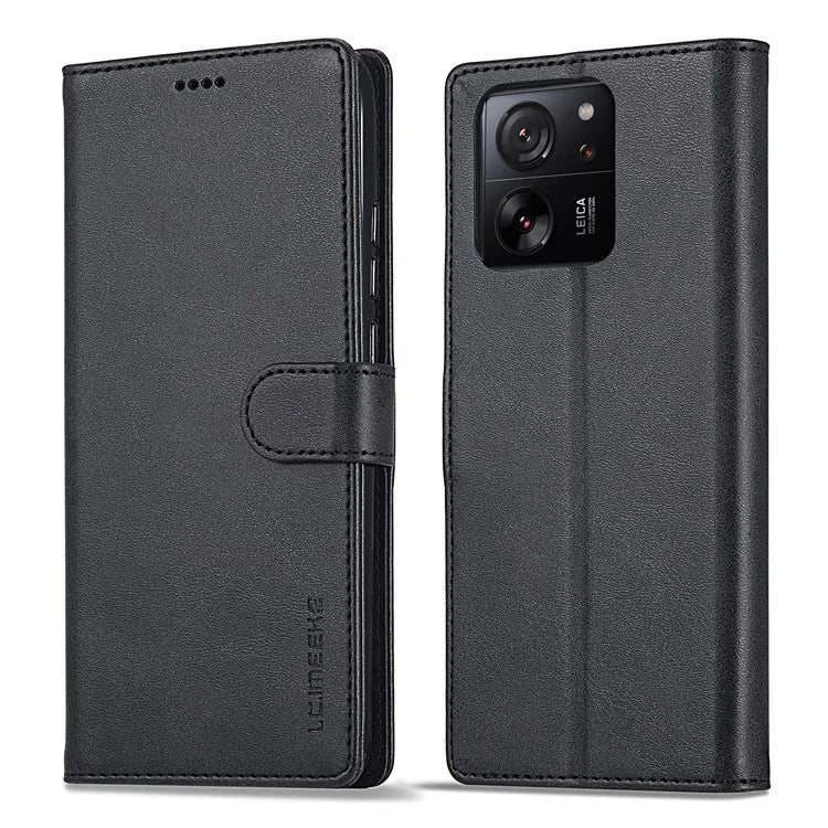 LC.IMEEKE For Xiaomi 13T / 13T Pro / Redmi K60 Ultra Case Calf Texture Leather Wallet Phone Anti-shock Cover