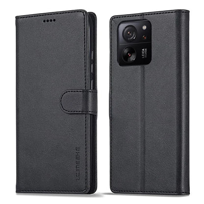 LC.IMEEKE For Xiaomi 13T / 13T Pro / Redmi K60 Ultra Case Calf Texture Leather Wallet Phone Anti-shock Cover