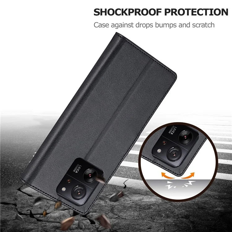LC.IMEEKE For Xiaomi 13T / 13T Pro / Redmi K60 Ultra Case Calf Texture Leather Wallet Phone Anti-shock Cover