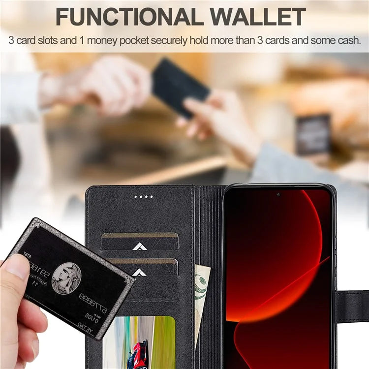 LC.IMEEKE For Xiaomi 13T / 13T Pro / Redmi K60 Ultra Case Calf Texture Leather Wallet Phone Anti-shock Cover