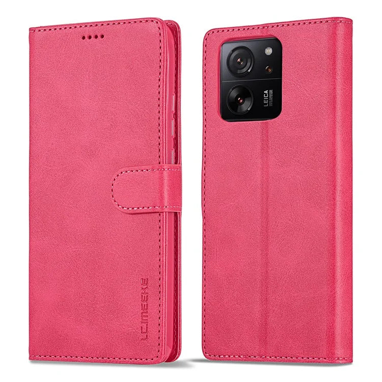 LC.IMEEKE For Xiaomi 13T / 13T Pro / Redmi K60 Ultra Case Calf Texture Leather Wallet Phone Anti-shock Cover