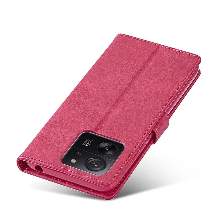 LC.IMEEKE For Xiaomi 13T / 13T Pro / Redmi K60 Ultra Case Calf Texture Leather Wallet Phone Anti-shock Cover