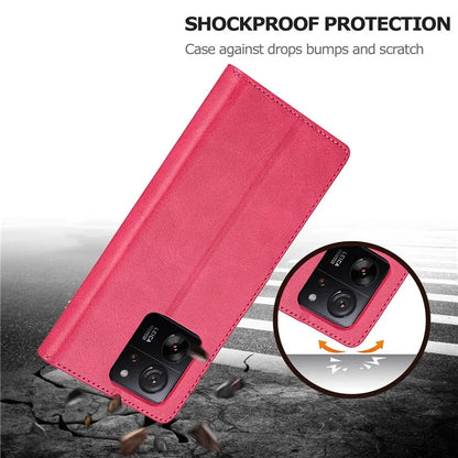 LC.IMEEKE For Xiaomi 13T / 13T Pro / Redmi K60 Ultra Case Calf Texture Leather Wallet Phone Anti-shock Cover