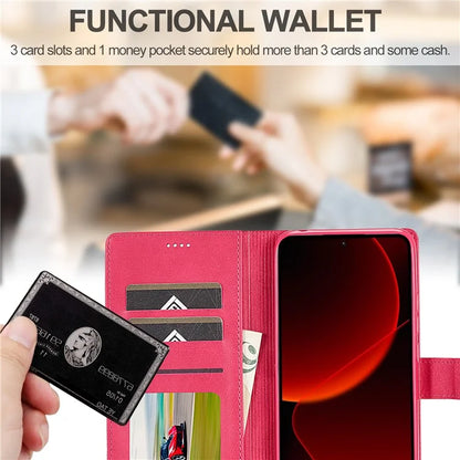LC.IMEEKE For Xiaomi 13T / 13T Pro / Redmi K60 Ultra Case Calf Texture Leather Wallet Phone Anti-shock Cover