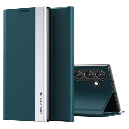 For Samsung Galaxy A05s 4G Leather Case Electroplating Stand Phone Cover