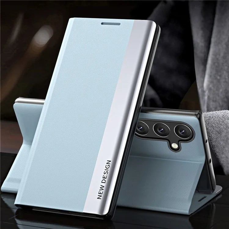 For Samsung Galaxy A05s 4G Leather Case Electroplating Stand Phone Cover