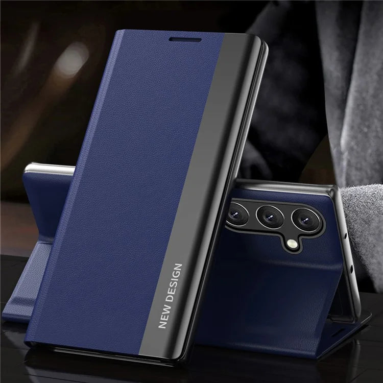 For Samsung Galaxy A05s 4G Leather Case Electroplating Stand Phone Cover