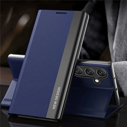 For Samsung Galaxy A05s 4G Leather Case Electroplating Stand Phone Cover