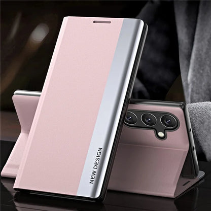 For Samsung Galaxy A05s 4G Leather Case Electroplating Stand Phone Cover