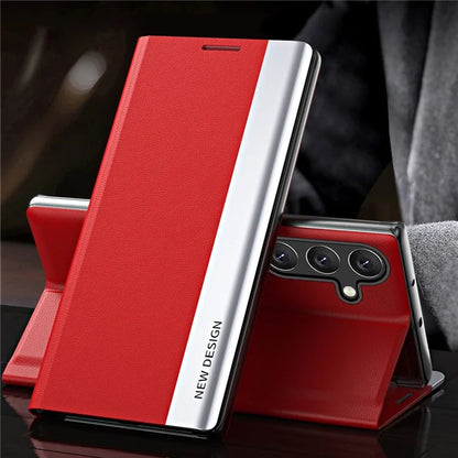 For Samsung Galaxy A05s 4G Leather Case Electroplating Stand Phone Cover