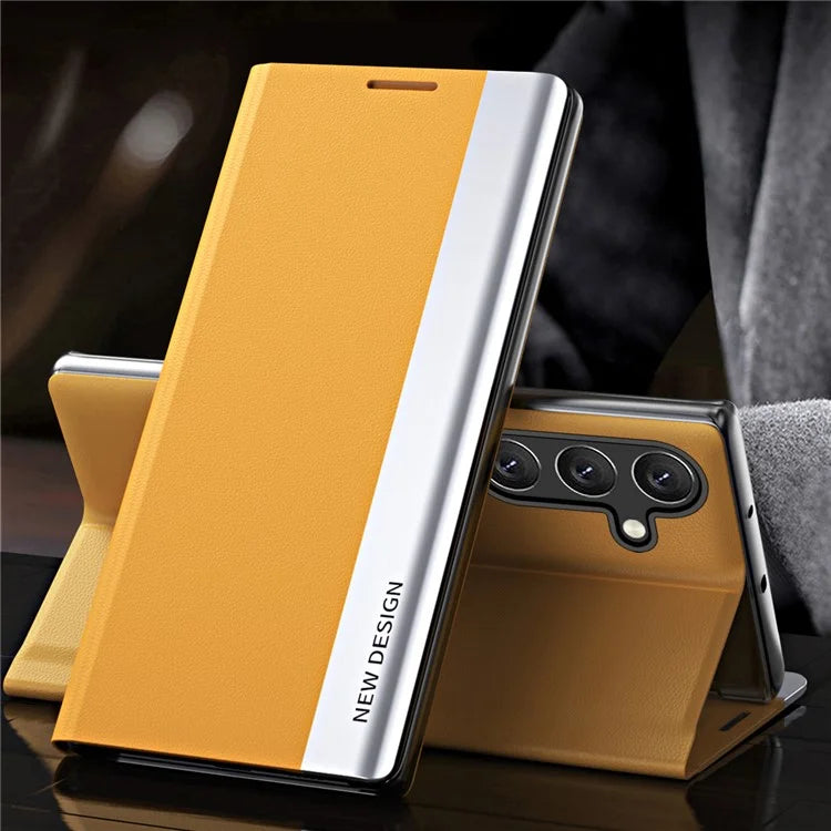 For Samsung Galaxy A05s 4G Leather Case Electroplating Stand Phone Cover