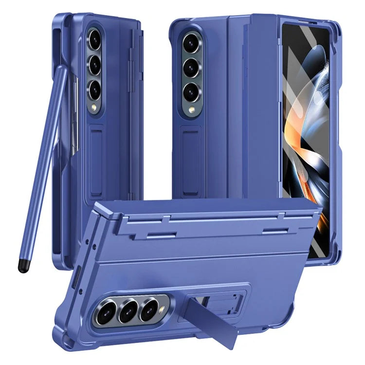 For Samsung Galaxy Z Fold4 5G Case Hinge Protection Phone Cover with Screen Protector / Stylus Pen