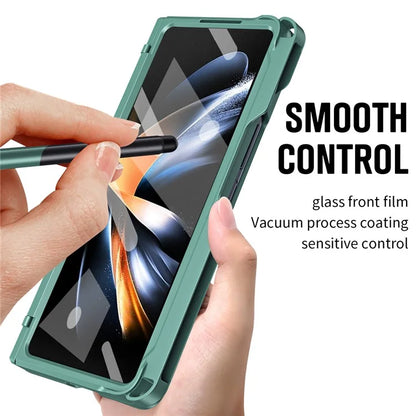For Samsung Galaxy Z Fold4 5G Case Hinge Protection Phone Cover with Screen Protector / Stylus Pen