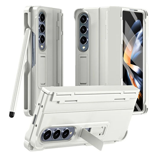 For Samsung Galaxy Z Fold3 5G Case Rubberized PC Phone Cover with Screen Protector / Stylus Pen