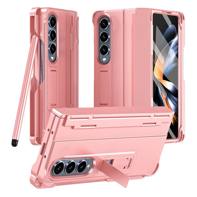For Samsung Galaxy Z Fold3 5G Case Rubberized PC Phone Cover with Screen Protector / Stylus Pen