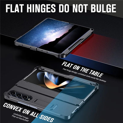 For Samsung Galaxy Z Fold3 5G Case Rubberized PC Phone Cover with Screen Protector / Stylus Pen
