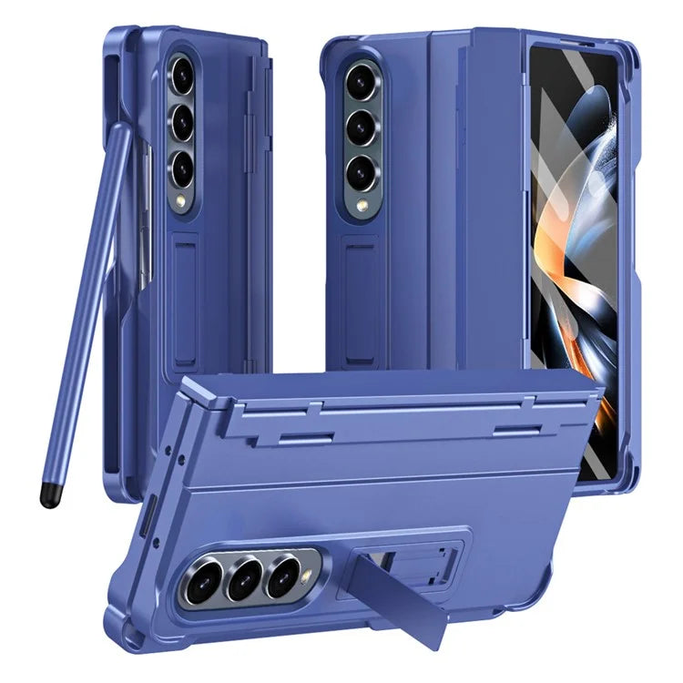 For Samsung Galaxy Z Fold3 5G Case Rubberized PC Phone Cover with Screen Protector / Stylus Pen