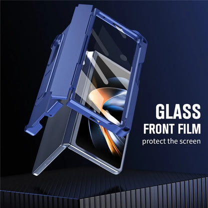 For Samsung Galaxy Z Fold3 5G Case Rubberized PC Phone Cover with Screen Protector / Stylus Pen