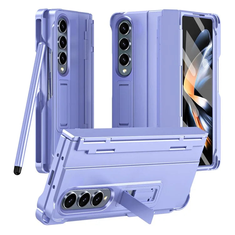 For Samsung Galaxy Z Fold3 5G Case Rubberized PC Phone Cover with Screen Protector / Stylus Pen